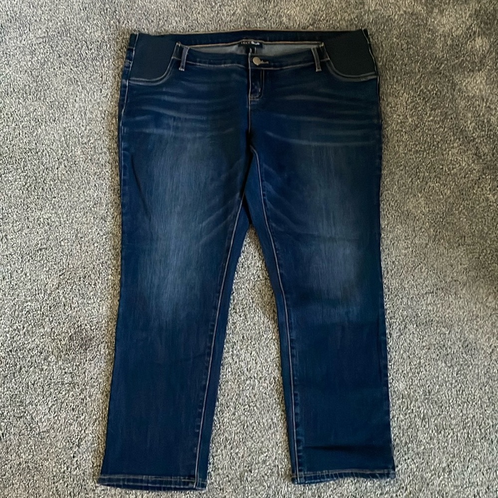 Indigo blue maternity jeans